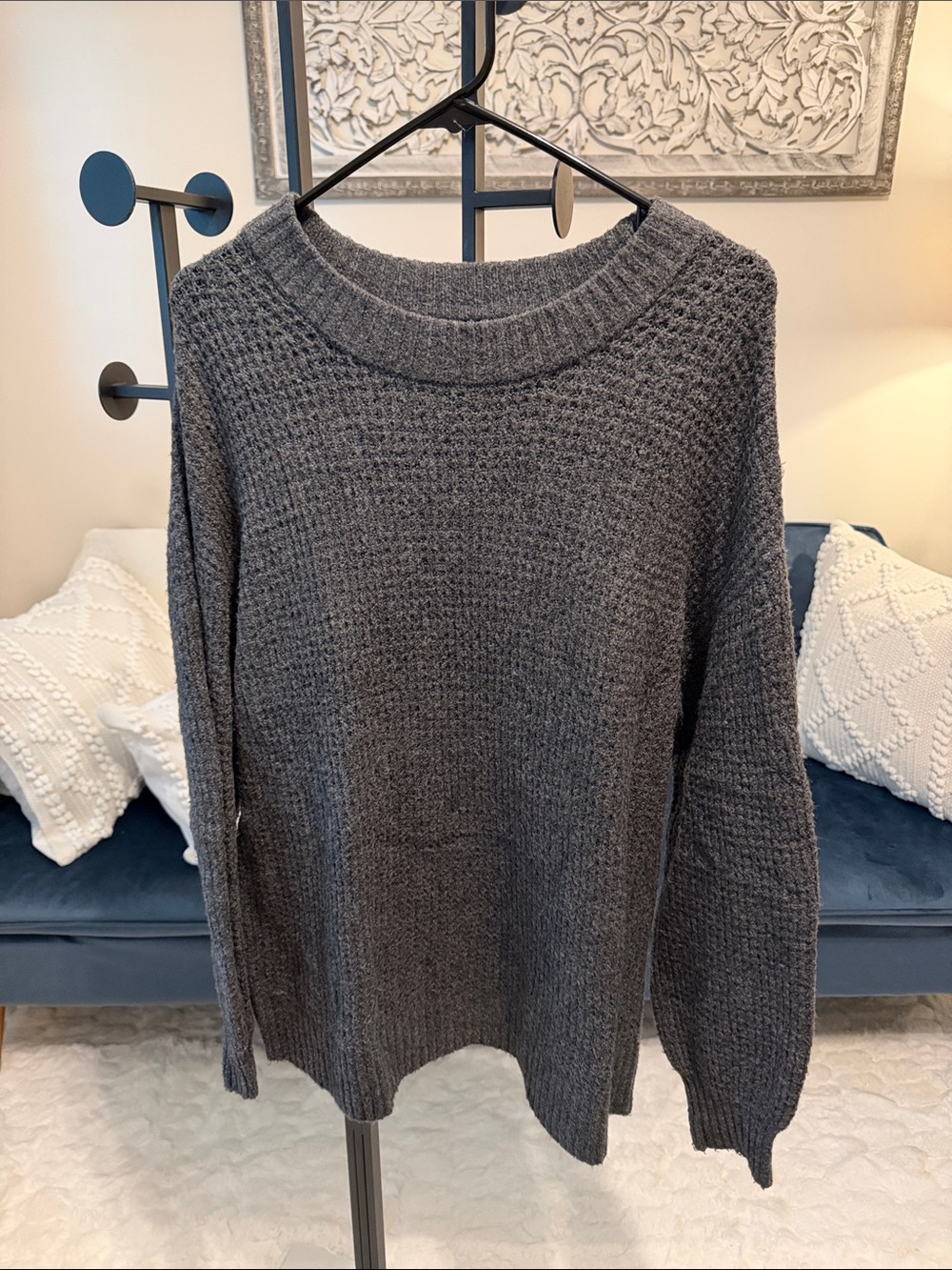 American Eagle Outfitters Charcoal Crewneck Knit Sweater